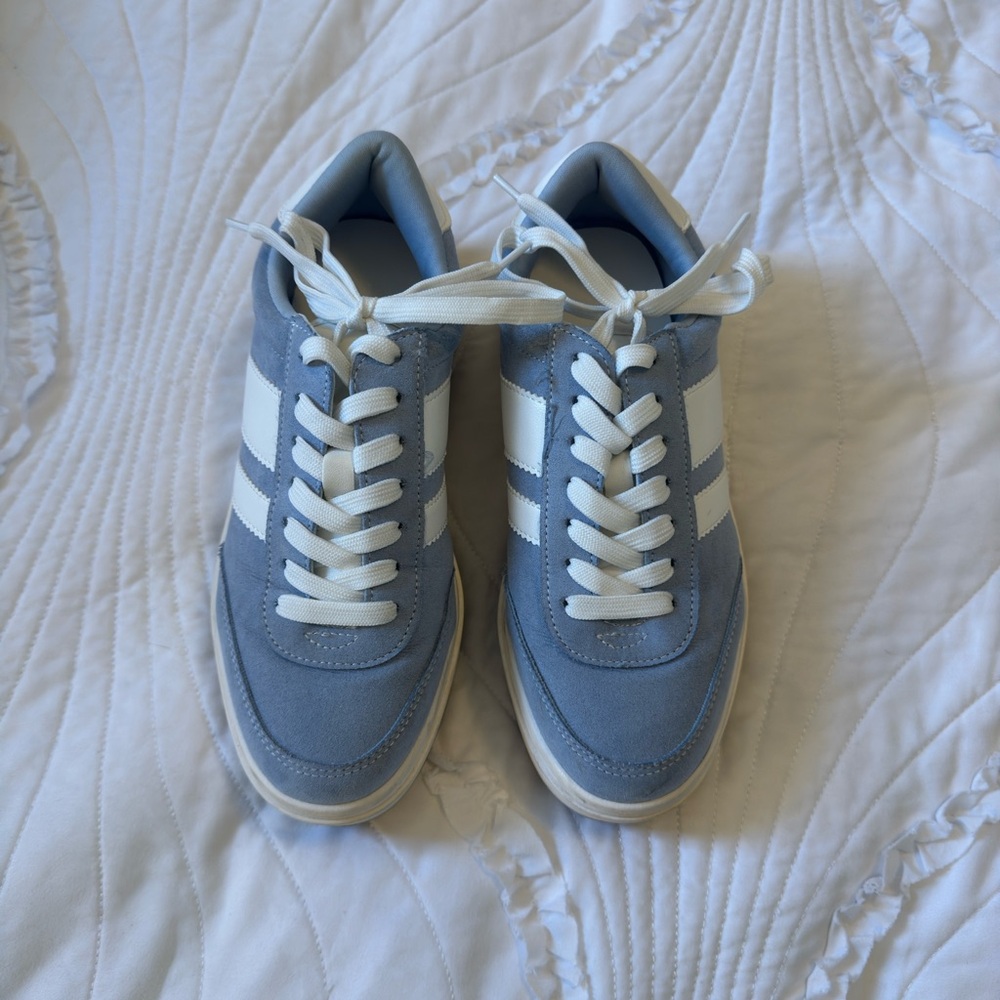 Madden Girl Blue and White Sneakers